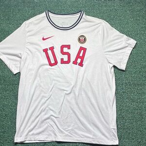 Nike Men's White USA Tee with Red Accents